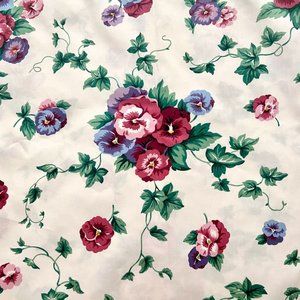 5 yards Waverly fabric, Pretty Pansies, polished cotton chintz, floral print